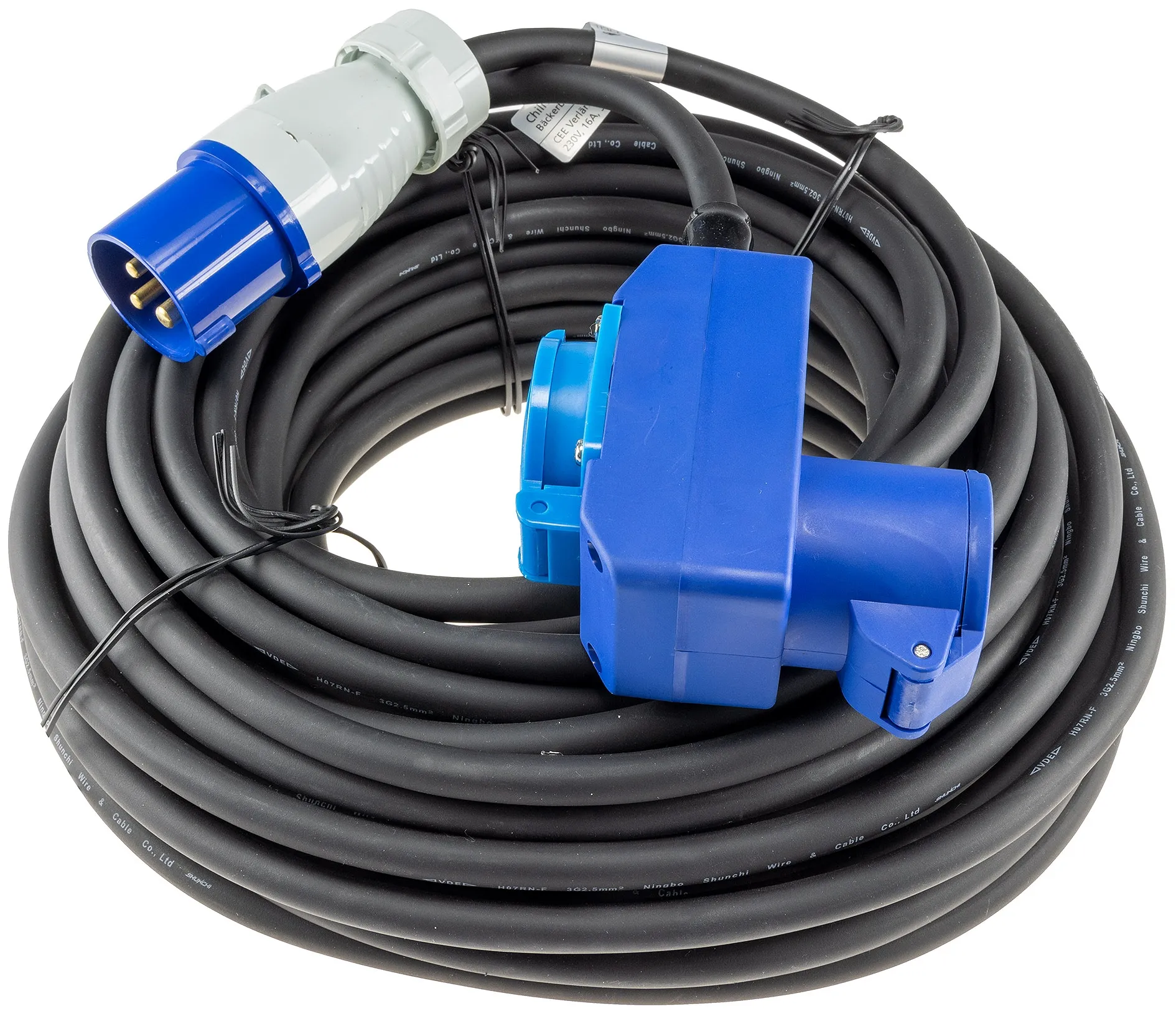 CEE Verlängerungskabel 25m H07RNF 3G2,5 für Camping, Wohnwagen, Winkelkupplung CEE Verlängerungskabel 25m H07RNF 3G2,5 für Camping, Wohnwagen, Winkelkupplung