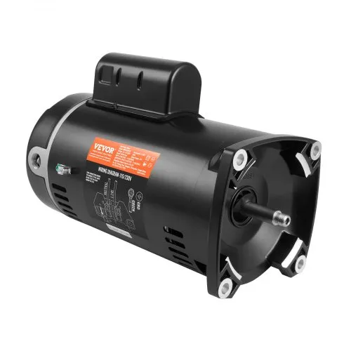 VEVOR 1 PS Poolpumpenmotor, 56Y Rahmen, 115V(9 Ampere)/230V(4.5 Ampere) 3450U/min, 60Hz, 1.25 Betriebsfaktor, 90μF/250V Kondensator, CCW Rotation Vierkantflansch Ersatzmotor VEVOR 1 PS Poolpumpenmotor, 56Y Rahmen, 115V(9 Ampere)/230V(4.5 Ampere) 3450U/min, 60Hz, 1.25 Betriebsfaktor, 90μF/250V Kondensator, CCW Rotation Vierkantflansch Ersatzmotor