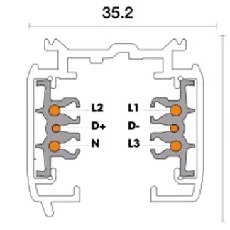 Powergear 3PH AUFBAUSCHIENE DALI, Schwarz, 1 meter Powergear 3PH AUFBAUSCHIENE DALI, Schwarz, 1 meter