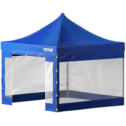 VEVOR Pavillon faltbar 3x3m Faltpavillon 240g PVC-beschichtetes Polyester Pop-Up-Pavillon 1,95-2,13m Einstellbar Partyzelt Festzelt Strandzelt Blau für Hochzeiten oder andere kommerzielle Aktivitäten – Bild 9