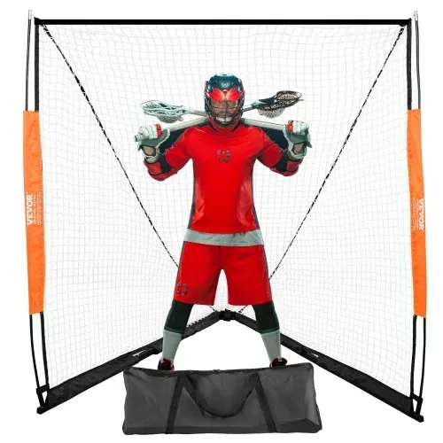 VEVOR Lacrosse-Tor, 6' x 6' Lacrosse-Netz, tragbares Lacrosse-Tor mit Tragetasche, Glasfaserstange, Hinterhof-Lacrosse-Trainingsausrüstung, einfach aufzubauendes College-Tor, perfekt für das Training – Bild 10