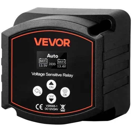 VEVOR Doppelbatterie Trennrelais Kit, 12 V 300 A 6 m 33.6 mm² (2 AWG), VSR-spannungsempfindliches Relais mit Voltmeter, LCD-Bildschirm, Batterie-Trennschalter, kompatibel mit Lithium-Batterien, für UTV, ATV – Bild 10