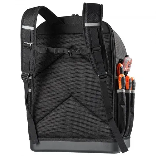 VEVOR Werkzeugrucksack, 56 Taschen, Werkzeug-Aufbewahrungstaschen mit geformtem Boden, Werkzeugtasche, Baustellenrucksack für Baustellen, Elektriker, Industrie, Reparaturen & Heizungstechniker – Bild 8