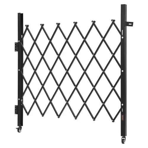 VEVOR Sicherheitstor (Einzel) abschließbares klappbares Scherentor mit 360°-Lenkrollen, einziehbare Stahltore Outdoor, für Eingangssicherheit Garage Lager, Falttor 110 x 131 cm (B x H) schwarz – Bild 10