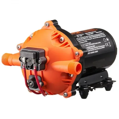 VEVOR 12-V-Membranpumpe, 18,93 L/min, 5-Kammer-DC-Wasserpumpe mit automatischem Druckschalter 40–100 PSI einstellbar, 70 PSI, 1/2 Zoll MNPT-Anschluss, für Wohnmobil, Yacht, Imbisswagen, Camper, Marine – Bild 8