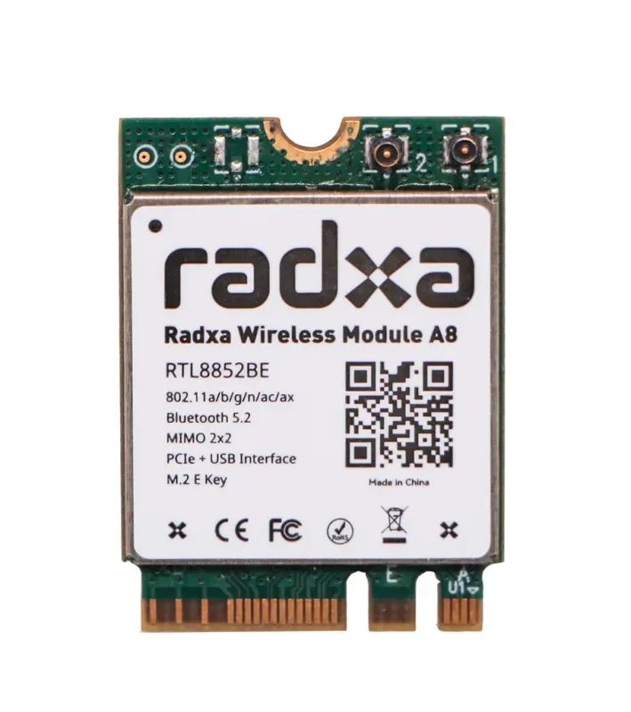 Radxa zbh. M.2 WiFi 6 and BT5.2 Wireless Module A8 Radxa zbh. M.2 WiFi 6 and BT5.2 Wireless Module A8