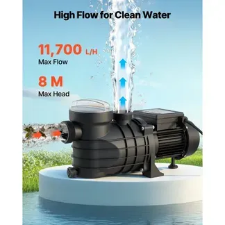 VEVOR Schwimmbadpumpe 250 W, Filterpumpe 11.700 L/H max. Fördermenge, Einstufige Poolpumpe, 2850 U/min, 8 m max. Förderhöhe, mit Filterkorb & Deckel, für Aufstellpools, Pools & Spas VEVOR Schwimmbadpumpe 250 W, Filterpumpe 11.700 L/H max. Fördermenge, Einstufige Poolpumpe, 2850 U/min, 8 m max. Förderhöhe, mit Filterkorb & Deckel, für Aufstellpools, Pools & Spas
