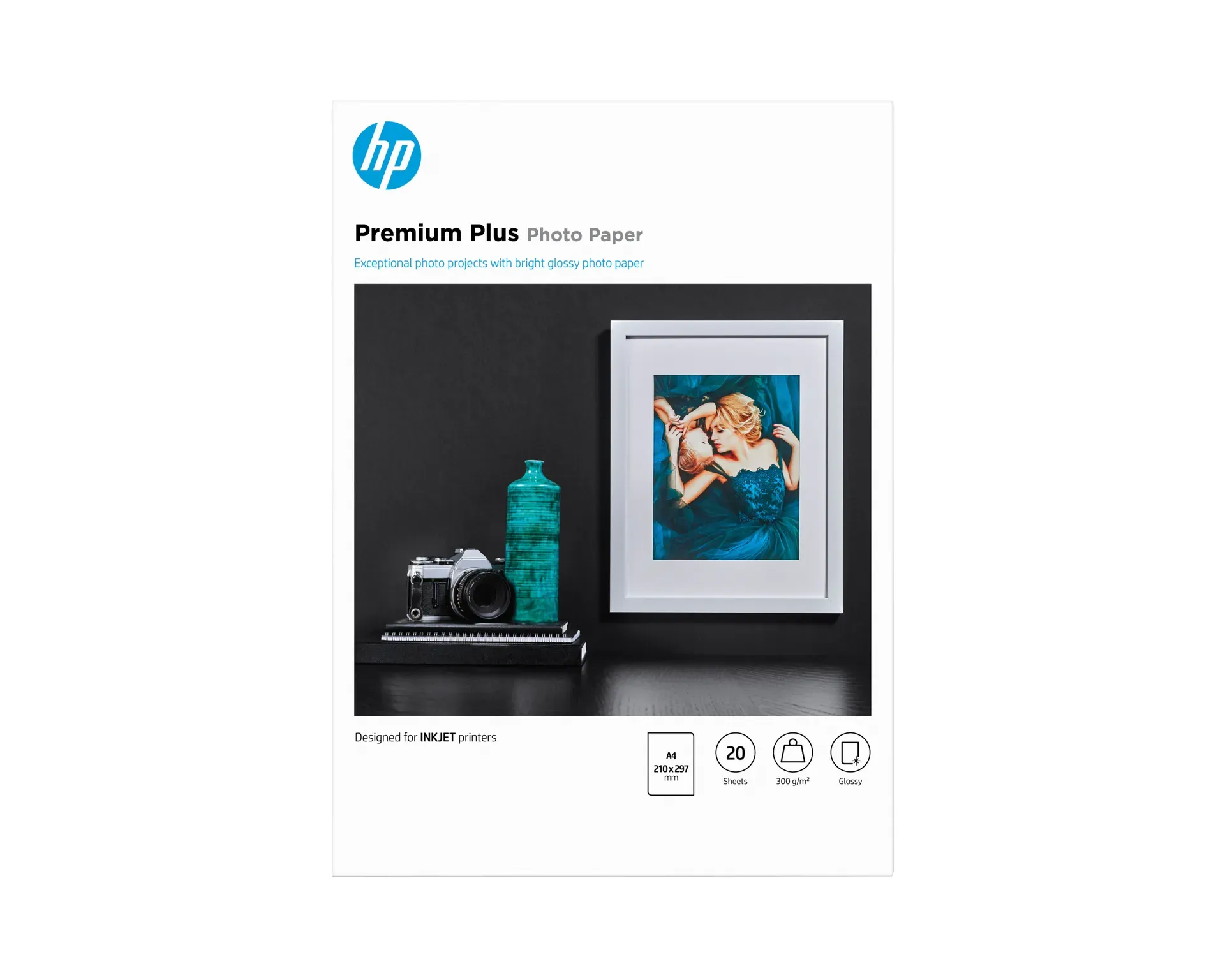 HP Premium Plus Fotopapier glänzend – 20 Blatt/A4/210 x 297 mm HP Premium Plus Fotopapier glänzend – 20 Blatt/A4/210 x 297 mm