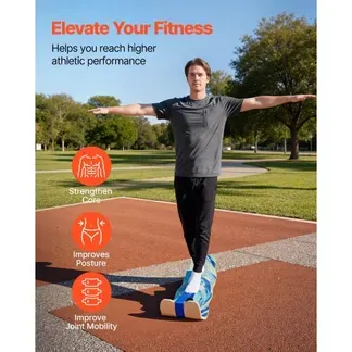 VEVOR Balance Board für Erwachsene (107 cm), Wackelbrett bis 200 kg Belastbar, Gebogenes Balance-Trainingsgerät mit Gurt für Core-Workouts Stehpultübungen Heim-Fitnessstudio Yoga, Blau VEVOR Balance Board für Erwachsene (107 cm), Wackelbrett bis 200 kg Belastbar, Gebogenes Balance-Trainingsgerät mit Gurt für Core-Workouts Stehpultübungen Heim-Fitnessstudio Yoga, Blau