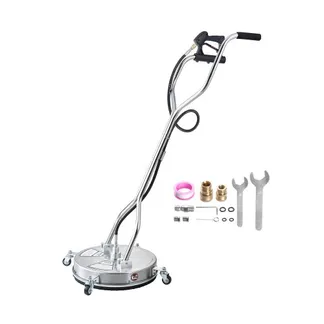 VEVOR 465 mm Hochdruckreiniger, Oberflächenreiniger, Flächenreiniger aus Edelstahl mit 4 Rädern, max. 4000 PSI, 3/8-Schnellanschluss, 2 Sprühdüsen, Doppelgriff, für Beton, Terrasse, Gehweg VEVOR 465 mm Hochdruckreiniger, Oberflächenreiniger, Flächenreiniger aus Edelstahl mit 4 Rädern, max. 4000 PSI, 3/8-Schnellanschluss, 2 Sprühdüsen, Doppelgriff, für Beton, Terrasse, Gehweg