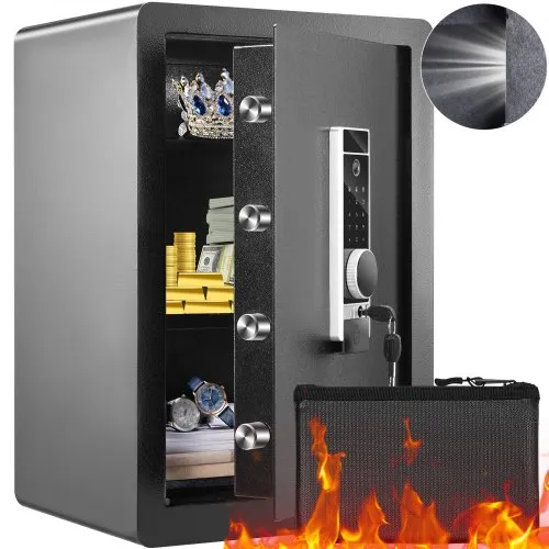 VEVOR Safe Tresor 62 L, Möbeltresor mit Feuerfester Geldtasche, Passwort & Schlüssel & Fingerabdruck Herausnehmbares Regal, Innenschrank, Wandtresor für Bargeld, Schmuck, Dokumente, Wertsache VEVOR Safe Tresor 62 L, Möbeltresor mit Feuerfester Geldtasche, Passwort & Schlüssel & Fingerabdruck Herausnehmbares Regal, Innenschrank, Wandtresor für Bargeld, Schmuck, Dokumente, Wertsache