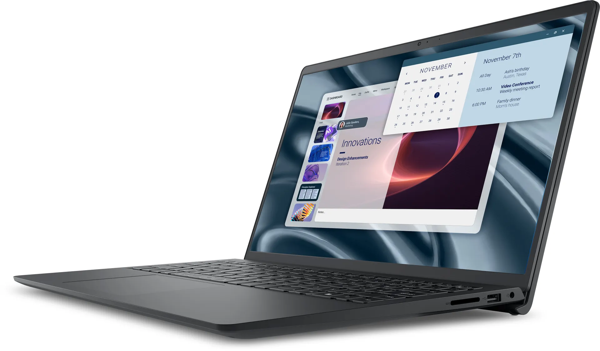 DELL Pro 15 Essential PV15255 AMD Ryzen™ 3 7320U Laptop 39,6 cm (15.6") Full HD 8 GB LPDDR5-SDRAM 512 GB SSD Wi-Fi 5 (802.11ac) Windows 11 Pro Deutsch Schwarz – Bild 4