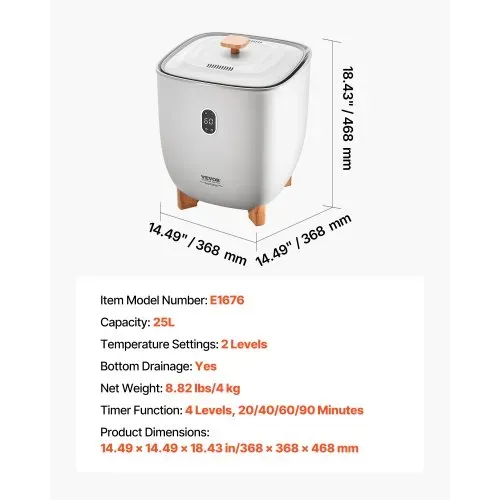VEVOR Handtuchwärmer Eimer Wärmegerät 25 L mit LED-Anzeige & Einstellung (Timer & Temperatur) & automatischer Abschaltung, Towel Warmer für Badezimmer Waschküche, zum Erwärmen von Handtüchern – Bild 6