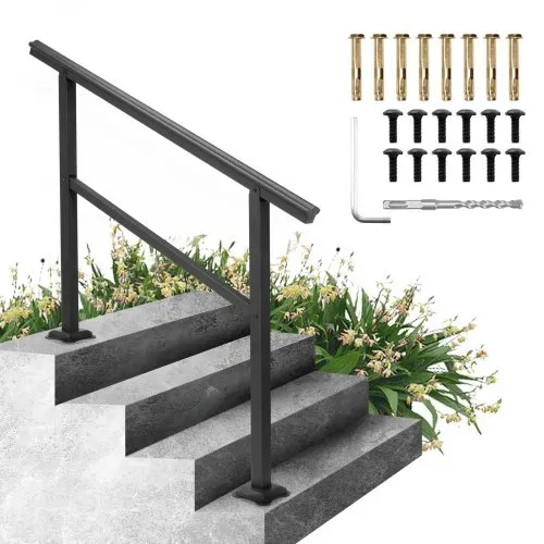 VEVOR Aluminium Treppengeländer 122 x 90 cm , Außen Eingangsgeländer 0-45 Grad, Hauseingangshandlauf aus Aluminium, Rostfrei verschleißfest und Steinhart für Privathaushalte, Bürobereiche Schwarz VEVOR Aluminium Treppengeländer 122 x 90 cm , Außen Eingangsgeländer 0-45 Grad, Hauseingangshandlauf aus Aluminium, Rostfrei verschleißfest und Steinhart für Privathaushalte, Bürobereiche Schwarz