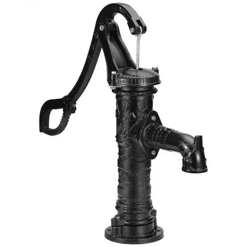 VEVOR Schwengelpumpe Gusseisen 40x15x68cm Handschwengelpumpe mit Wasserauslass(ØxL)6,5x22cm Handpumpe 16cm Basisdurchmesser Gartenpumpe Schwarz ideal als Dekoration für Familienteiche Höfe Gärten – Bild 10