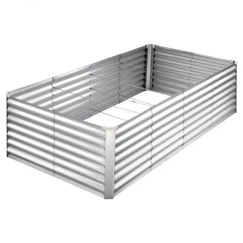 VEVOR Hochbeet Metall 240x120x62 cm, Rechteckiges Gartenbeet, Pflanzkasten-Set für den Außenbereich, Gemüsebeet mit Handschuhen, Blumenbeet Bodenlos, Pflanzbeet für Blumen & Gemüse, Silber – Bild 10