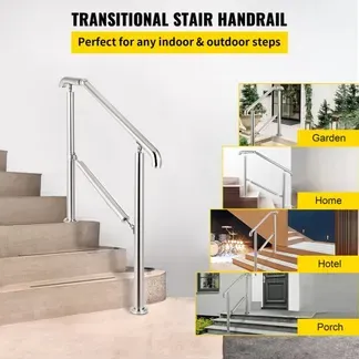 VEVOR Treppengeländer 5 Stufen, Hauseingang Handlauf Edelstahl mit Pfosten, Verstellbare Eingangsgeländer Silber, 1 bis 5 Stufiges Geländer 1,6 m, Winkel Einstellbare Treppengeländer Außen und Innen VEVOR Treppengeländer 5 Stufen, Hauseingang Handlauf Edelstahl mit Pfosten, Verstellbare Eingangsgeländer Silber, 1 bis 5 Stufiges Geländer 1,6 m, Winkel Einstellbare Treppengeländer Außen und Innen