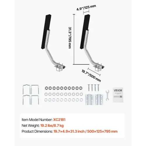 VEVOR Bootsanhängerführungen, 0-3 cm EinstellbareBreite Anhängerführung aus Hochfestem Stahl mit Dicken Stützplatten, Passend für Pontonanhänger mit Auflagen (L-Träger/Kasten/C-Profil) – Bild 6