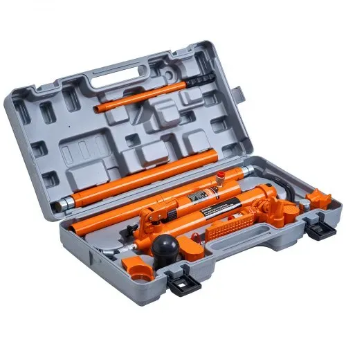 VEVOR Hydraulikzylinder Bausatz, tragbarer hydraulischer Wagenheber 10 t, mit 1,4 m Ölschlauch, Autokarosserierahmen-Reparaturset mit Aufbewahrungskoffer für Autoreparatur, Lkw, Bauernhof, Orange – Bild 8