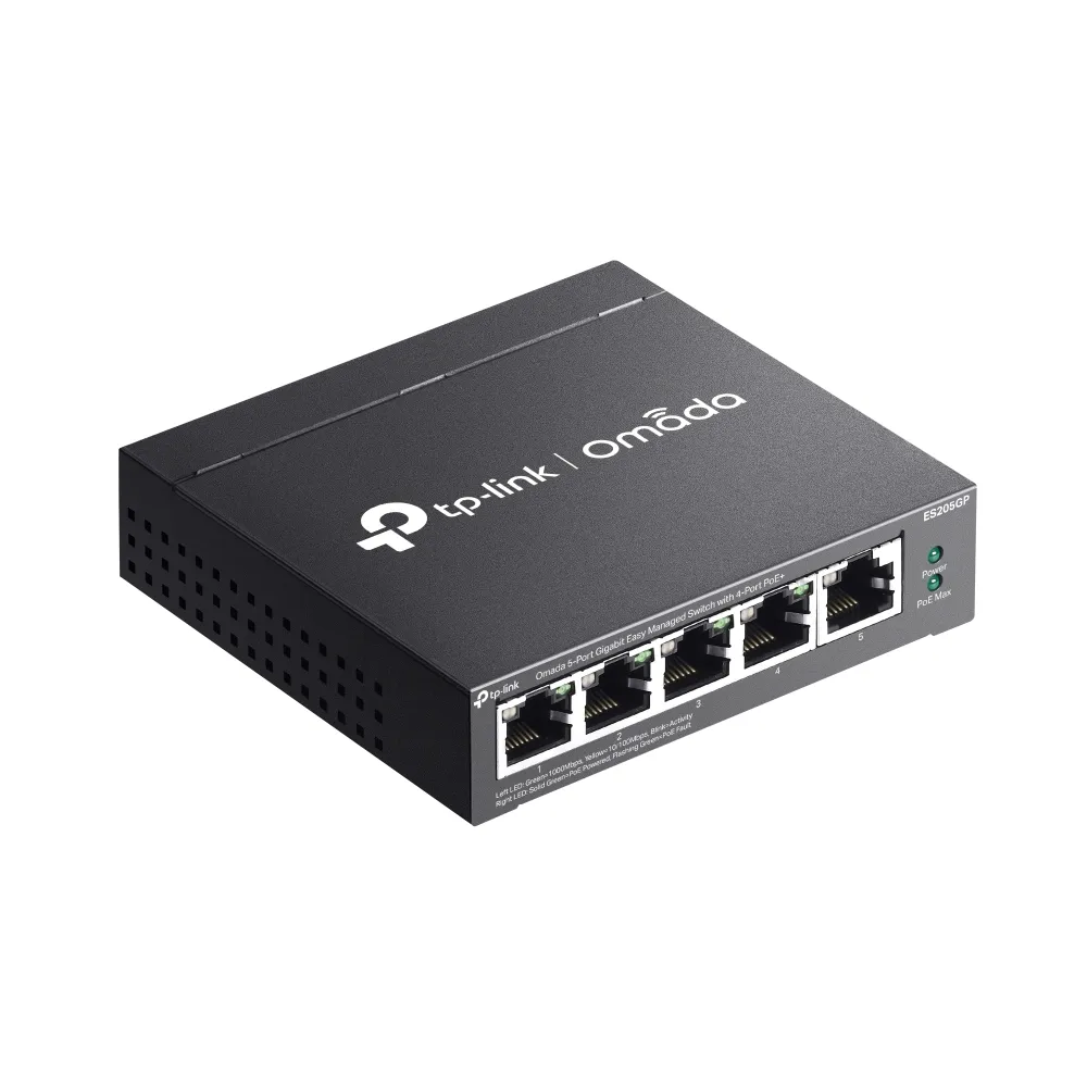 TP-Link Switch full managed Layer2 5 Port • 5x 1 GbE • PoE Budget 65 Watt • 4x PoE at • Lüfterlos, Omada • ES205GP – Bild 4