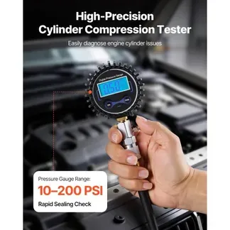 VEVOR Druckverlustprüfer für Motorenzylinder 10-200 psi Manometerbereich, Zylinderdrucktester mit 4 Adaptern Abgewinkelten Verlängerten Metallrohren & Tragekoffer, Kraftfahrzeug Kompressionsprüfset VEVOR Druckverlustprüfer für Motorenzylinder 10-200 psi Manometerbereich, Zylinderdrucktester mit 4 Adaptern Abgewinkelten Verlängerten Metallrohren & Tragekoffer, Kraftfahrzeug Kompressionsprüfset