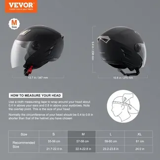 VEVOR Motorradhelm Motocross-Helme 3/4 Gesicht Größe M, Helme aus ABS mit Bluetooth-Schlitz & Wechselglas, DOT-geprüfter bequemer Motocross-Helm, für Jugendliche & Erwachsene schwarz VEVOR Motorradhelm Motocross-Helme 3/4 Gesicht Größe M, Helme aus ABS mit Bluetooth-Schlitz & Wechselglas, DOT-geprüfter bequemer Motocross-Helm, für Jugendliche & Erwachsene schwarz