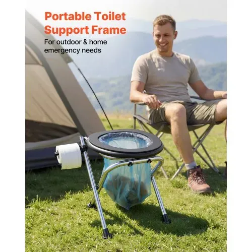 VEVOR Tragbare Campingtoilette 160 kg Belastbar, Faltbare Reisetoilette aus Edelstahl mit Weichem Sitz & Tücherhalter, Geeignet für Lkw-Fahrer Wohnmobilreisen Camping Autoreise Outdoor-Aktivitäten VEVOR Tragbare Campingtoilette 160 kg Belastbar, Faltbare Reisetoilette aus Edelstahl mit Weichem Sitz & Tücherhalter, Geeignet für Lkw-Fahrer Wohnmobilreisen Camping Autoreise Outdoor-Aktivitäten