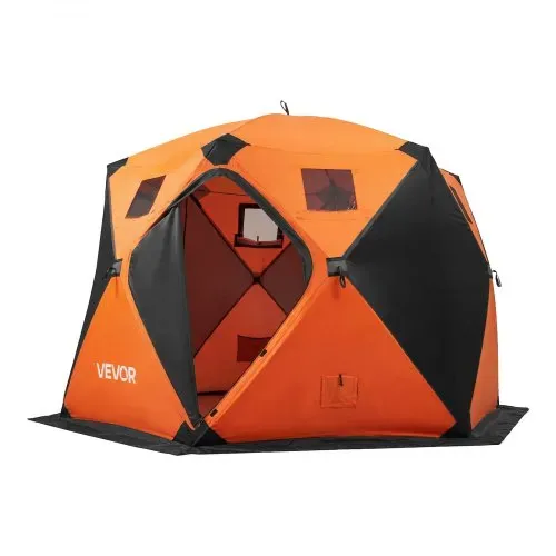 VEVOR Eisangelzelt Eisfischerzelt für 6-8 Personen 3,47x1,74x2,3 m Isoliert, fürs Winterangeln, 7,82 m² Fläche, 600D 4-Lagiges Gewebe, Tragbares Eisschutzzelt im Hub-Stil mit Ankern Seilen & Tragetasche – Bild 10
