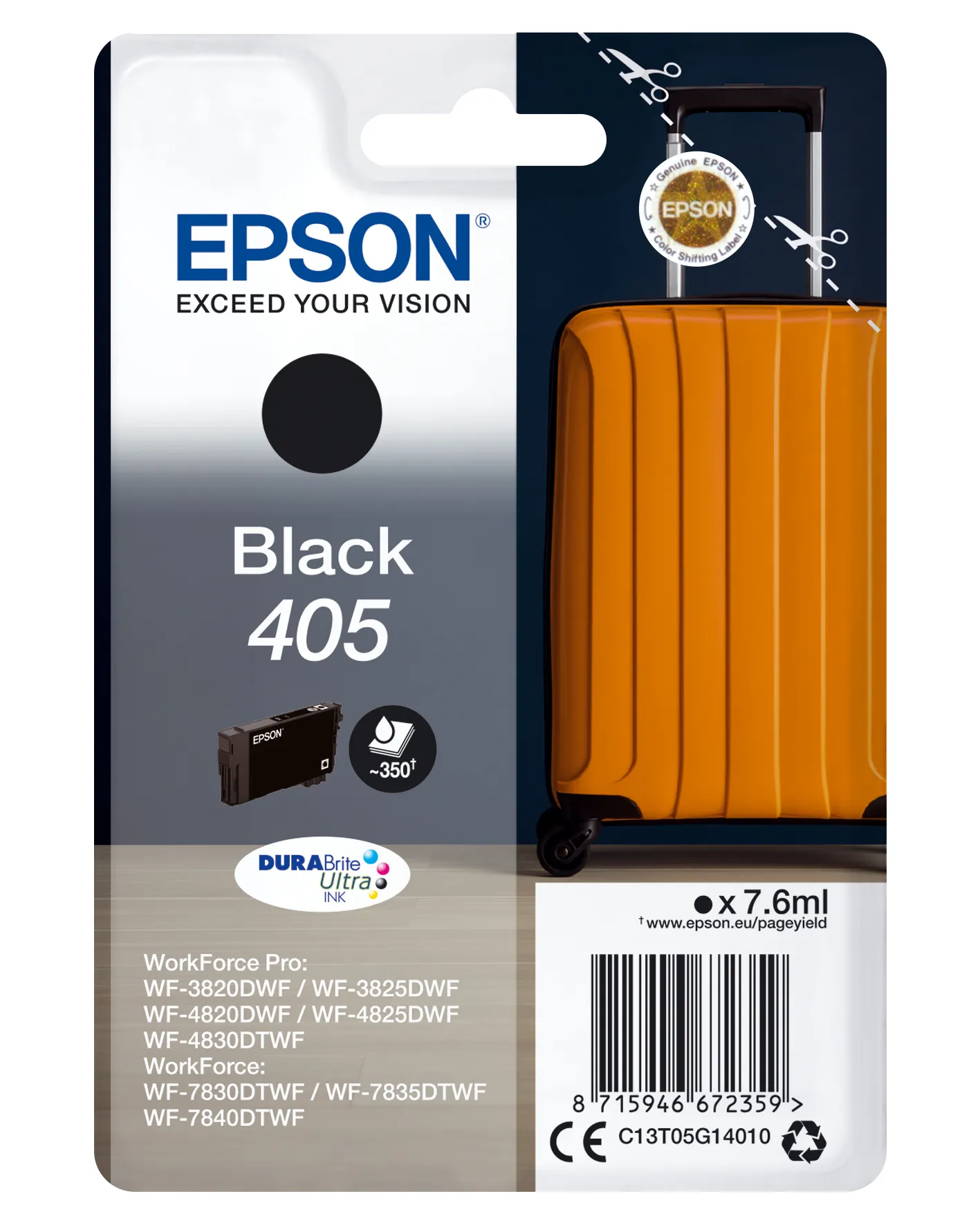 Epson Singlepack Black 405 DURABrite Ultra Ink Epson Singlepack Black 405 DURABrite Ultra Ink