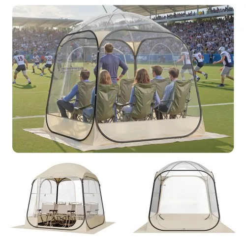 VEVOR Transparentes Zelt, 183x183x195 cm, Pop-up-Zelt für 5–6 Personen, Sportzelt mit Bodenmatte & oberer Abdeckung, Outdoor-Bubble-Zelt, Campingunterstand für Veranstaltungen, Angeln, Jubeln VEVOR Transparentes Zelt, 183x183x195 cm, Pop-up-Zelt für 5–6 Personen, Sportzelt mit Bodenmatte & oberer Abdeckung, Outdoor-Bubble-Zelt, Campingunterstand für Veranstaltungen, Angeln, Jubeln