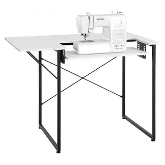 VEVOR Nähtisch Nähmaschinentisch mit klappbarer Tischplatte & verstellbarer Ablage & Stahlbeinen, Mehrzwecktisch Computertisch für Zuhause Modestudio Kunststudio Bildungseinrichtung, Weiß VEVOR Nähtisch Nähmaschinentisch mit klappbarer Tischplatte & verstellbarer Ablage & Stahlbeinen, Mehrzwecktisch Computertisch für Zuhause Modestudio Kunststudio Bildungseinrichtung, Weiß