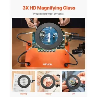 VEVOR Löthilfe Dritte Hand, Magnetische Lötstation, 4 flexible Arme, Werkzeug mit 3-facher LED-Vergrößerungslampe & rutschfester Basis, für elektronische Reparaturen, Basteln, Hobby, Heimwerken VEVOR Löthilfe Dritte Hand, Magnetische Lötstation, 4 flexible Arme, Werkzeug mit 3-facher LED-Vergrößerungslampe & rutschfester Basis, für elektronische Reparaturen, Basteln, Hobby, Heimwerken