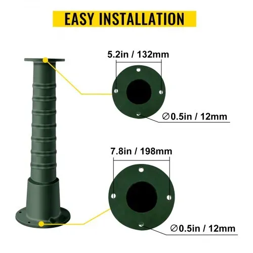 VEVOR Pumpenständer Gusseisen Ständer Schwengelpumpe 22,86x22,86x66cm Gartenpumpe Pumpenständer mit Sprühfarbe beschichtet Handpumpe Ständer 8mm dicke Rohrwand geeignet für Garten Teich Hof usw. – Bild 4