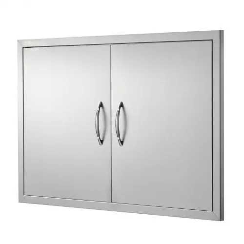 VEVOR Grill-Zugangstür, 915 x 610 x 46 mm, Doppelte Außenküchentür, Flächenbündig Montierte Edelstahltür, Vertikale Wandtür mit Griffen, für Grillinsel, Grillstation, Außenschrank usw. – Bild 9