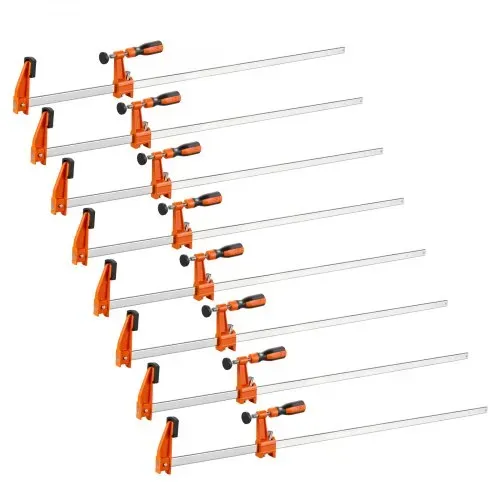 VEVOR Schraubzwingen 8er-Pack, 91,4 cm Öffnungsweite, F-Zwingen, 272 kg Klemmzwingen, mit Kunststoffauflage & Selbstverriegelung, Gusseisen & Kohlenstoffstahl, für die Holz- & Metallbearbeitung – Bild 9