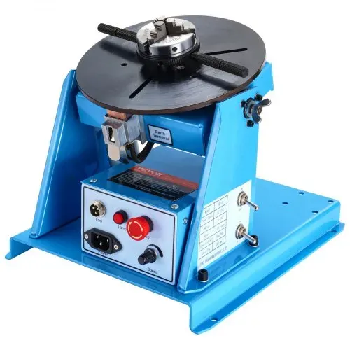 VEVOR Schweißdrehtisch 20 W Schweißpositionierer 1-12 U/min Manipulator 10 kg(Horizontal)/5 kg(vertikal) Drehtisch 0–90° Neigungswinkel K01-63 Dreibackenfutter zum Schneiden, Schleifen, Montieren – Bild 10