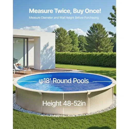 VEVOR Runde Poolfolie, φ550x147 cm, Innenfolie, Ersatzfolie, Innenhülle, Schwimmbadfolie, Folie aus Vinyl in Standardgröße, verschleißfest, für Aufstellpools mit 132 cm Wandhöhe, einfarbig – Bild 2