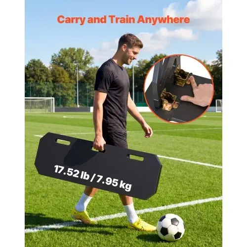 VEVOR Fußball Rebound Board 100 x 30 cm, Prellwand Brett Tragbar mit 3 Verstellbaren Winkeln Bodenanker, Fußballprellwand aus HDPE, Balltrainingsgerät für Pass- und Reaktionsübungen Kickback-Trainer – Bild 5
