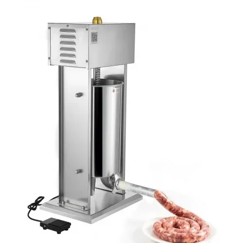 VEVOR elektrischer Wurstfüller 15 L Wurstfüllmaschine Fleischfüller mit stufenloser Geschwindigkeitsregelung & Pedal, Hochleistungsfüller aus Edelstahl mit 4 Wurstfüllrohren, Fleischfüllen – Bild 8