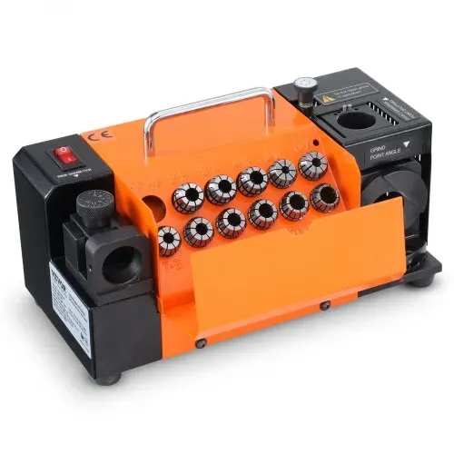 VEVOR Bohrerschleifgerät 120 W Bohrerschleifmaschine 4500 U/min Schärfstation 45# Stahl Bohrerschärfgerät 95-135° Einstellbarer Spitzenwinkel 11 Spannzangen Geeignet für Bohrerdurchmesser φ3–13 mm – Bild 9