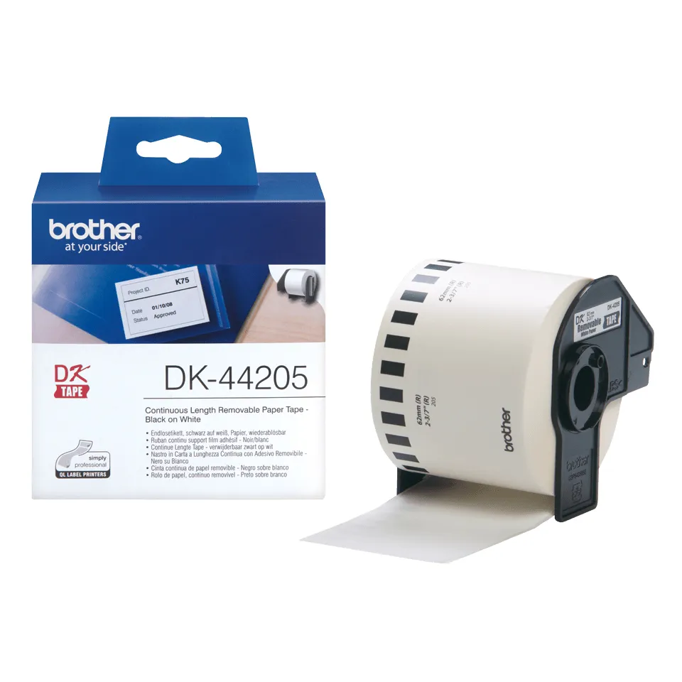 Brother DK-44205 Etiketten erstellendes Band Schwarz auf weiss Brother DK-44205 Etiketten erstellendes Band Schwarz auf weiss