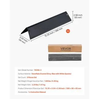 VEVOR 3 Flavorizer Bars Aromaschienen Flammenverteiler (porzellanemaillierter Stahl) für Grills (Weber Spirit I II 200 Serie), einschließlich Spirit ll E-210, ll E-220, ll S-210, E-210, S-210 VEVOR 3 Flavorizer Bars Aromaschienen Flammenverteiler (porzellanemaillierter Stahl) für Grills (Weber Spirit I II 200 Serie), einschließlich Spirit ll E-210, ll E-220, ll S-210, E-210, S-210