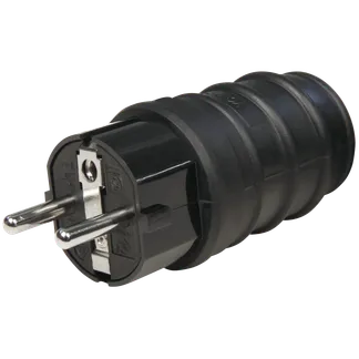 Gummi-Schutzkontaktstecker McPower, schwarz Gummi-Schutzkontaktstecker McPower, schwarz