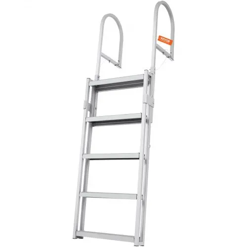 VEVOR Dockleiter 5 einziehbare Stufen 159kg Tragkraft Pontonbootleiter aus Aluminiumlegierung mit 1700-2005mm einstellbarer Höhe 10cm breite Stufe zum Einsteigen in Schiffe/See/Pool/Marine – Bild 9