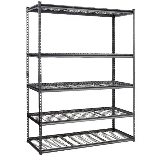 VEVOR Lagerregal 5-stufig verstellbar 907,2 kg Kapazität Garagenregale, Metall-Organizer Drahtregal schwarz 152,4 x 61 x 198,1 cm für Küche, Speisekammer Keller Badezimmer Wäscheschrank – Bild 10