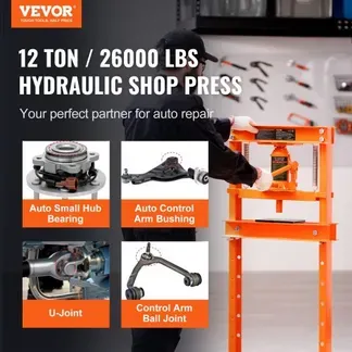 VEVOR Werkstattpresse Hydraulikpresse 12 t, Auto Kfz Rahmenpresse Presse Orange 40-705 mm, Manuelle Lagerpresse Kohlenstoffstahl Werkstattpresse für die Autobuchsen, Kugelgelenke, U-Gelenke usw. VEVOR Werkstattpresse Hydraulikpresse 12 t, Auto Kfz Rahmenpresse Presse Orange 40-705 mm, Manuelle Lagerpresse Kohlenstoffstahl Werkstattpresse für die Autobuchsen, Kugelgelenke, U-Gelenke usw.
