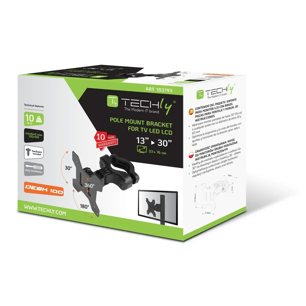 Techly ICALCD100BK Tisch/Bank Schwarz – Bild 2