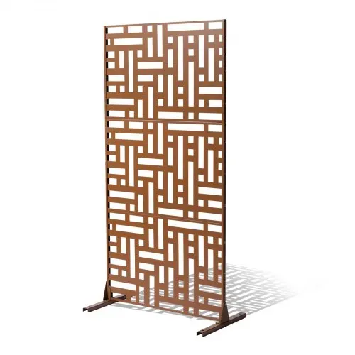 VEVOR Paravent, 120x50,8x193 cm, Sichtschutz für den Außenbereich, freistehende Trennwand, Raumtrenner mit Ständer, dekorativer Raumteiler für Balkon, Terrasse, Innenbereich, Whirlpool, Braun – Bild 10