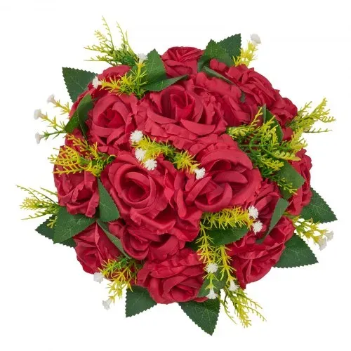 VEVOR Kunstblumen, 10 Stück, 240 x 240 x 120 mm, Kunstblumenkugeln, künstliche Blumenarrangements, Seidenrosen Blumenstrauß für Hochzeits-Tafelaufsätze, Tischdekorationen zu Hause, Partys – Bild 9