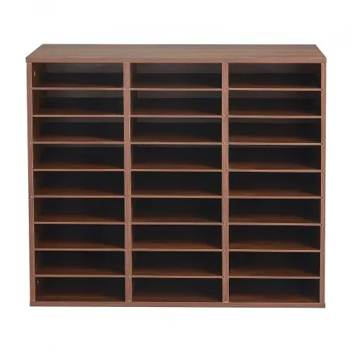 VEVOR Dokumentenablage Holz Schreibtisch Organizer mit 27 Fächern Braun, Ablagefach für Standard-A4-Dokumente Akten & Papiere, mit Verstellbaren Einlegböden für Büro, Zuhause & Klassenzimmer, MDF – Bild 9